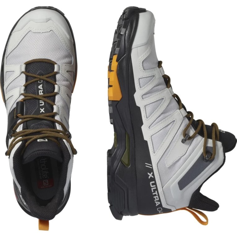 White / Black Salomon X Ultra 4 Mid GTX Men's Hiking Boots | IE TQ0276